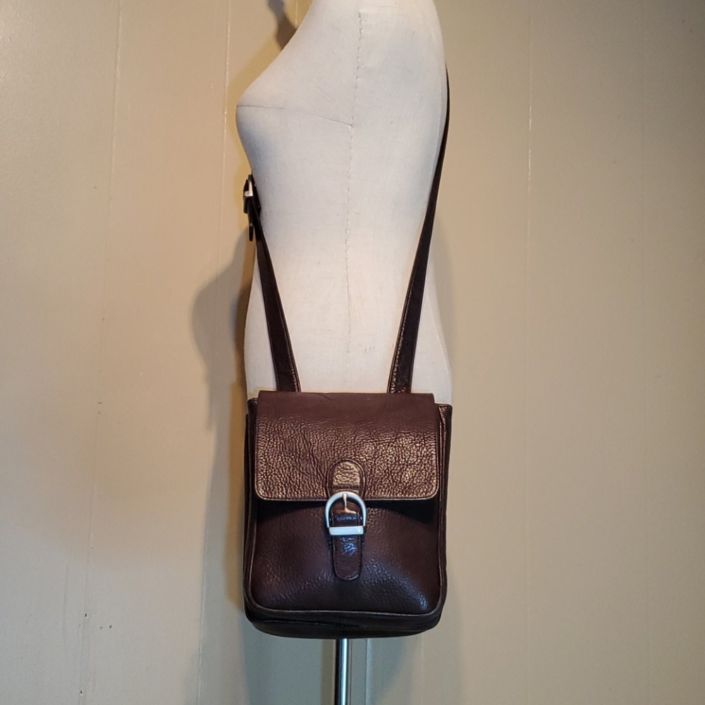 Eddie Bauer 100% Pebbled Leather Crossbody Bag